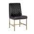 Sunpan Leighland Dining Chair - Antique Brass - Coal Black