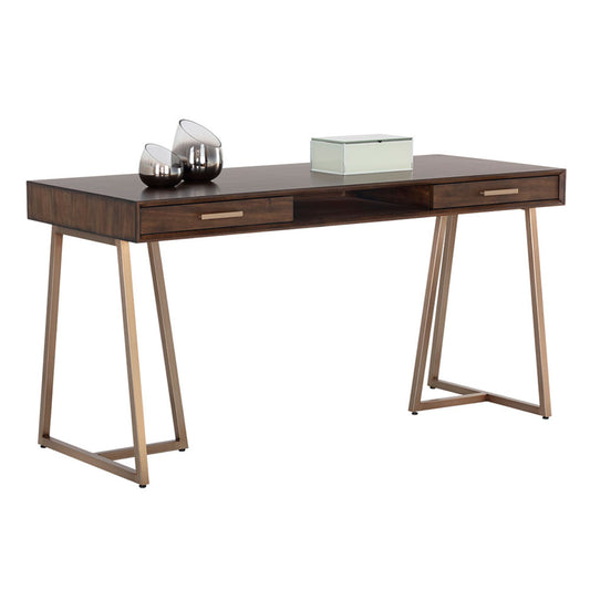 Sunpan Alma Desk - Antique Bronze / Brown 