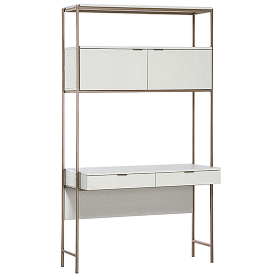 Sunpan Ambrose Wall Desk - Champagne Gold / Cream