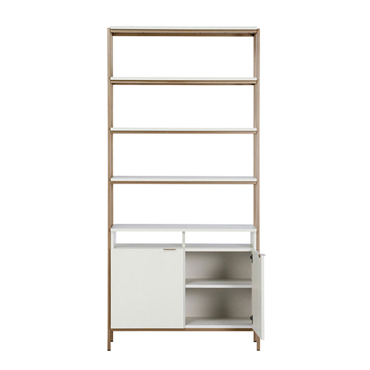 Sunpan Ambrose Large Modular Bookcase - Champagne Gold / Cream