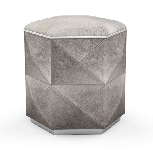 Sunpan Ashanti Small Storage Ottoman -  Grey / Silver 