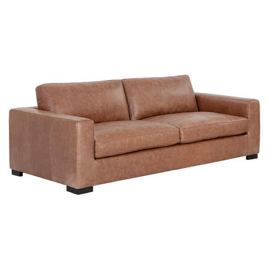 Sunpan Baylor Leather Sofa - Marseille Camel