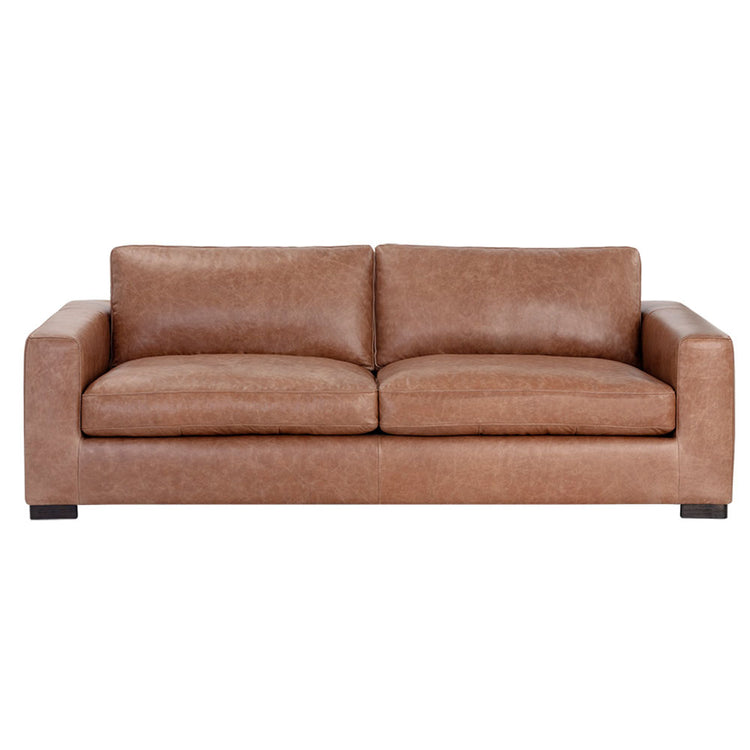 Sunpan Baylor Leather Sofa - Marseille Camel