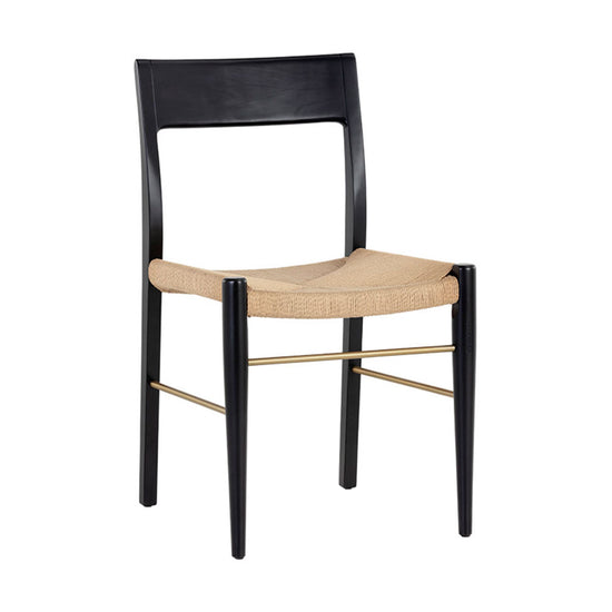 Sunpan Bondi Dining Chair - Black / Natural Rope 