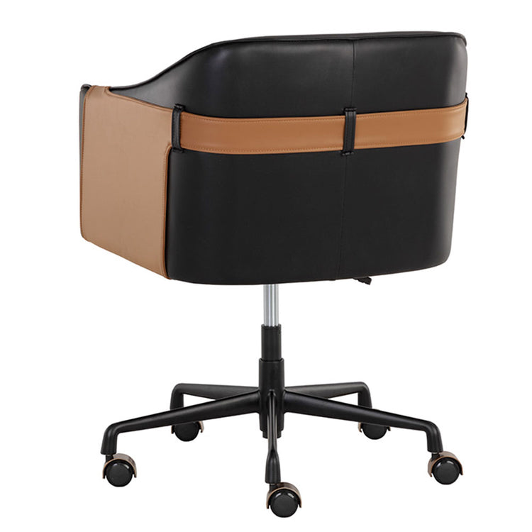 Sunpan Carter Office Chair - Napa Black / Napa Cognac