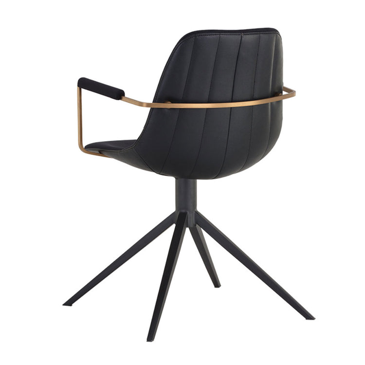 Sunpan Cassius Swivel Arm Chair - Abbington Black / Bravo Black