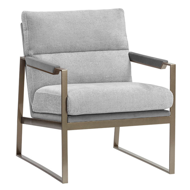 Sunpan David Lounge Chair - San Remo Winter Cloud / Antonio Charcoal