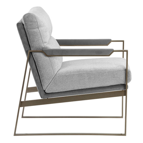 Sunpan David Lounge Chair - San Remo Winter Cloud / Antonio Charcoal