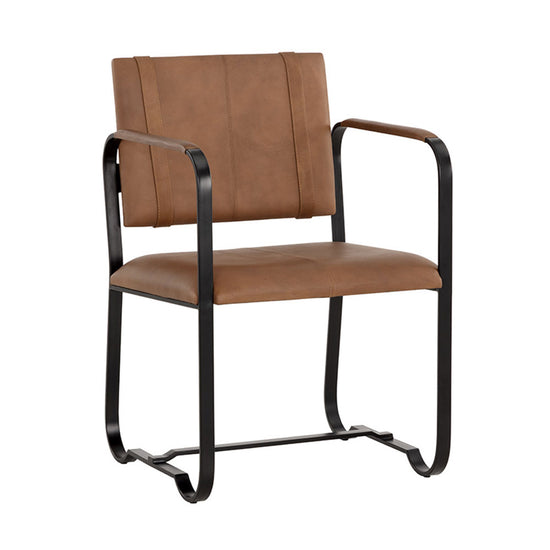 Sunpan Garrett Dining Armchair - Vintage Cognac Leather