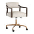 Sunpan Keagan Office Chair - Saloon Light Grey Leather